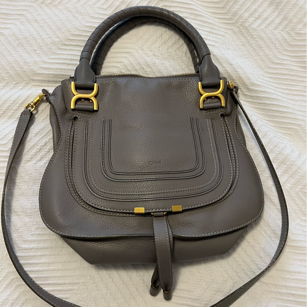 Chloe Marcie Medium Satchel bag- Cashmere Grey